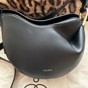Polene Tonca TEXTURED  Crossbody Bag Black